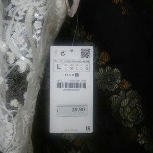 Zara white crop top size large